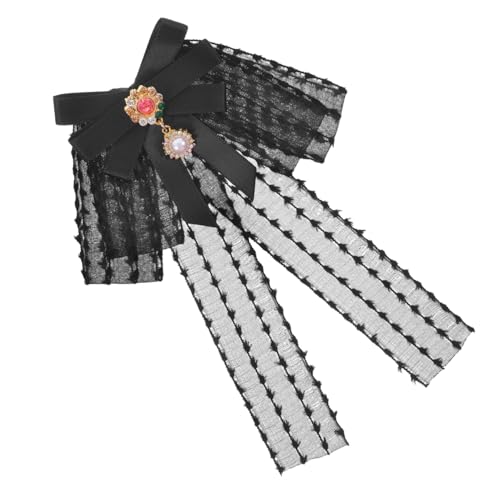 FRCOLOR Vintage Brosche Damen Schleife aus Transparentem Chiffon mit Perlenlegierung Leichte Anstecknadel für Blusen Schals und Hemden Elegantes Accessoire für Hochzeit Party und Alltag von FRCOLOR