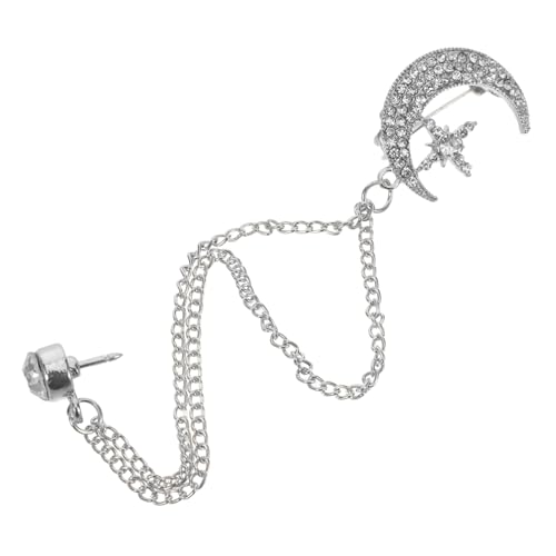 FRCOLOR Vintage Brosche Rucksäcke Stift Kettenbrosche Pullover -Clip Schalnadeln Mondbrosche Langketten -Reversnadel Neuheit Brosche Broschen für Damen im Vintage-Stil Legierung Silber von FRCOLOR