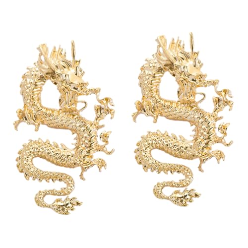 FRCOLOR Vintage Drachen Ohrstecker Damen Leicht Tragbar Retro Chinesisch Inspiriert Schmuck von FRCOLOR
