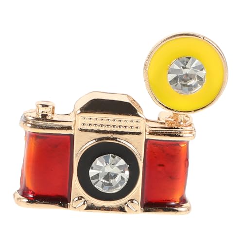 FRCOLOR Vintage Emaille Brosche Retro Kamera mit Strasssteinen Einzigartige Fotografen Anstecknadel Modischer Schmuck für Jacken Taschen Schals Stilvolles Accessoire für Fotografie Fans von FRCOLOR