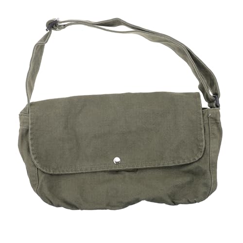 FRCOLOR Vintage Grüne Canvas Umhängetasche Damen Verstellbarer Schultergurt Vielseitig Tragbar Praktische Tasche für Alltag und Outdoor von FRCOLOR