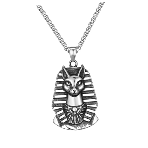 Vintage Halskette mit Ägyptischem Katzenanhänger für Männer Retro Schmuck für Besondere Anlässe für Freunde Familie von FRCOLOR