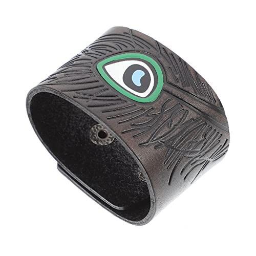 FRCOLOR Vintage Herren Armband Breites Handgelenk Band Punk Verstellbar Tragbar Retro Schmuck Accessoire für Männer von FRCOLOR