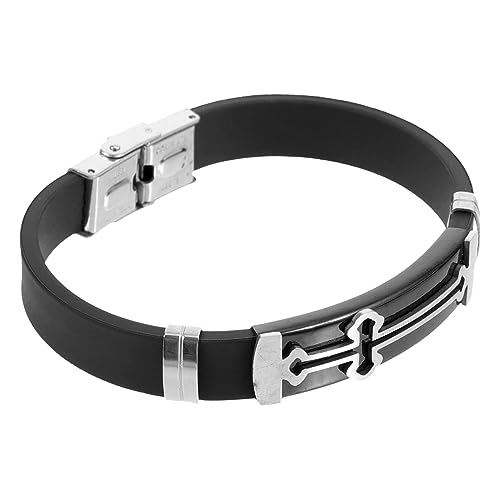 FRCOLOR Vintage Herren Armband Kreuz Metallkette Hautfreundlich Robust Stilvoll Für Alltag Party Dating von FRCOLOR
