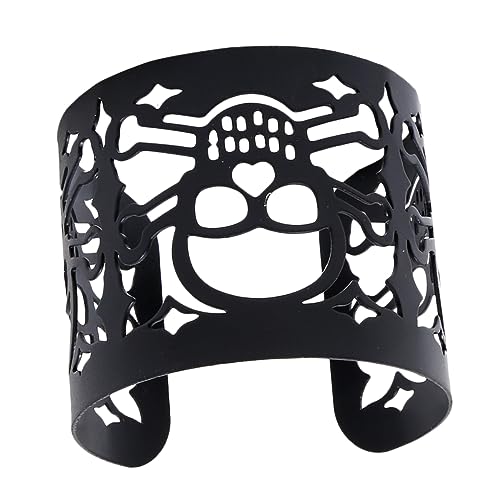 FRCOLOR Vintage Hollow Out Schädel Armband Offenes Design Umweltfreundliches Halloween Accessoire Herren Damen von FRCOLOR