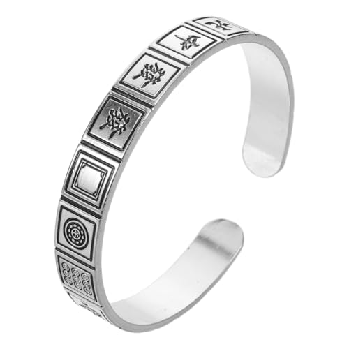 FRCOLOR Vintage Mahjong Armband Verstellbarer Offener Armreif im Chinesischen Stil mit Glückssymbol Retro Mahjong Design für Damen und Herren zu Neujahr Abschluss von FRCOLOR