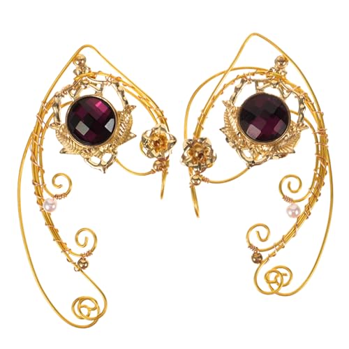 FRCOLOR Vintage Ohrclips Damen Blumen Design mit Perlenverzierung nicht Durchbohrte Statement Ohrringe für Frauen Langlebige Clip Ohrringe Vielseitig für Party Hochzeit Alltag Geeignet von FRCOLOR