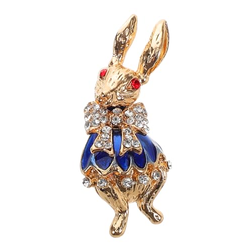 FRCOLOR Vintage Strassbrosche Kaninchen Design Multifunktionale Schalnadel Brosche für Frauen Farbige Kristallverzierung Festlicher Schmuck für Ostern Thanksgiving Feiertage Kleidung von FRCOLOR