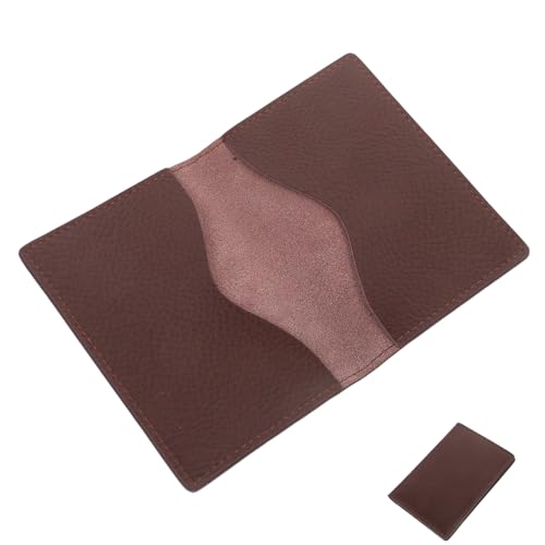 FRCOLOR Visitenkartenetui Echtem für Herren Eleganter Kartenhalter mit Fächern für Geschäfts Kreditkarten Reisen Formelle Anlässe Kaffeefarben von FRCOLOR