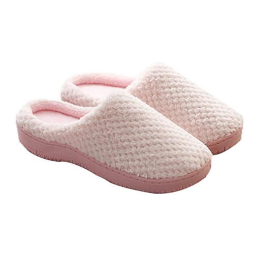 FRCOLOR Warme Baumwoll Hausschuhe Damen Memory Foam Pantoffeln Rutschfest Komfortabel Atmungsaktiv Indoor Slippers für Winter und Herbst von FRCOLOR
