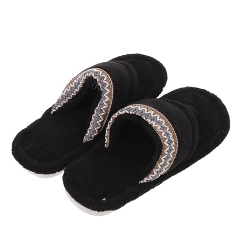FRCOLOR Warme Flip -flops Gemütliche Trittschuhe Warme Schuhe Stiefeletten Für Damen Drinnen Hotel Hausschuhe Sommer Hausschuhe Für Frauen Pvc Schwarz von FRCOLOR