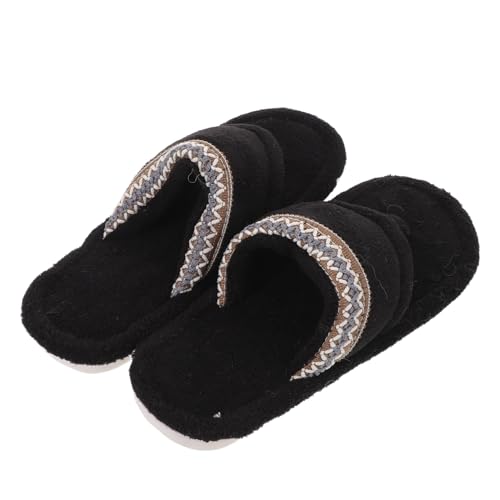 FRCOLOR Warme Flip -flops Hausschuhe Mit Dicker Sohle Pantoufles Femme Hiver Chaude Sommerhausschuhe Sommer-slipper Stiefelpantoffeln Damen Stiefelpantoffeln Für Damen Pvc Schwarz von FRCOLOR