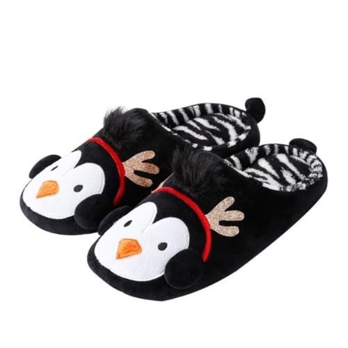 FRCOLOR Warme Hausschuhe Pinguin Motiv Weiche Indoor Slipper Rutschfest Kuschelig für Jungen und Mädchen Winter Pantoffeln für Zuhause und Schlafzimmer von FRCOLOR