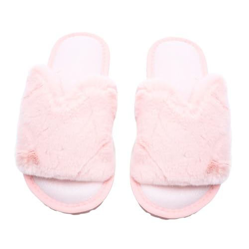 FRCOLOR Warme Rutschfeste Hausschuhe Damen Plüschpantoffeln mit Weichem Innenfutter Kuscheliger Winter schlafzimmerschuh Langlebig und Hautfreundlich für Kalte Tage von FRCOLOR