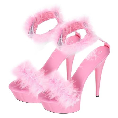 FRCOLOR Wasserdichte High Heels Sandaletten Damen Sommer Federleichte Plateau Schuhe Elegant Komfortabel Rosa Zufällige Farbe von FRCOLOR