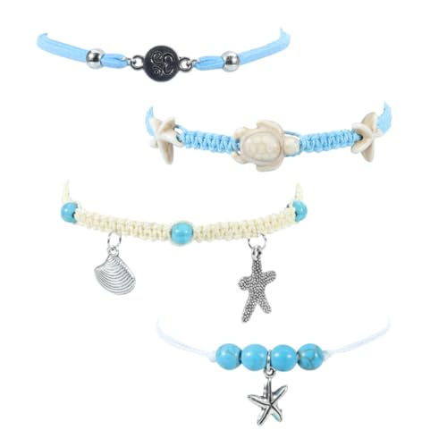 FRCOLOR Wasserdichtes Fußkettchen Sommer Fußkette Damen Boho Strand Schmuck mit Verstellbarer Ankle Chain für Frauen Mädchen Geeignet für Party Strand Alltag von FRCOLOR