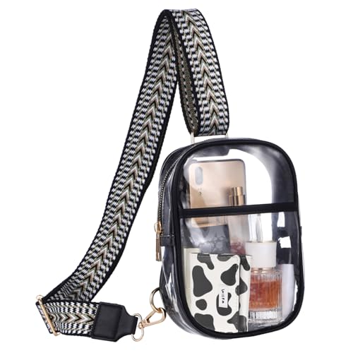 FRCOLOR Transparente Crossbody Tasche Aus TPU Wasserabweisend Mit Verstellbarem Schultergurt Für Damen Geeignet Für Alltag Reisen Und Sportveranstaltungen von FRCOLOR