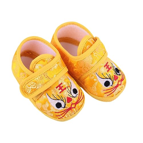 FRCOLOR Weiche Lauflernschuhe mit Tigerkopf Muster Atmungsaktiv rutschfest Warme Krabbelschuhe für Monate Leichte Bequeme Babyschuhe für Drinnen und Draußen von FRCOLOR