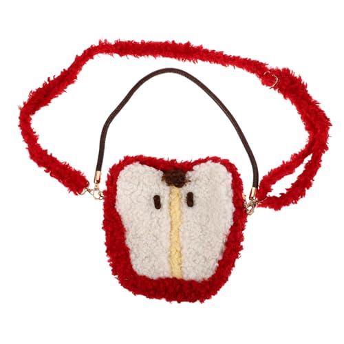 FRCOLOR Weiche Plüsch Umhängetasche Mädchen Schultertasche Weihnachten Fleece Handtasche Verstellbar Vielseitig Robuste Kindertasche Kuschelig Herbst Winter von FRCOLOR