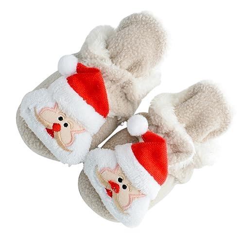 FRCOLOR Weiche Warme Weihnachts Babyschuhe mit Rutschfester Sohle Atmungsaktiv und Leicht für Neugeborene und Laufanfänger Bequeme Krabbelschuhe in Khaki von FRCOLOR
