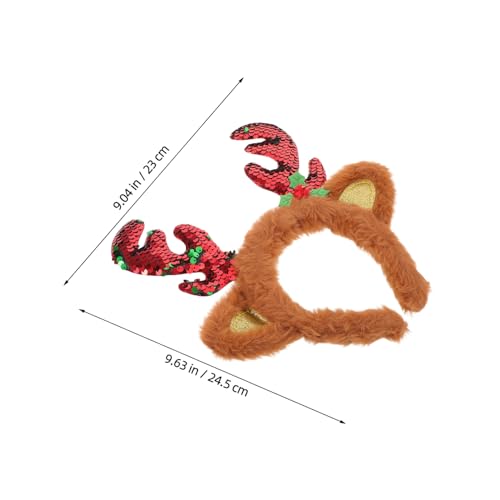 FRCOLOR Rentiergeweih Stirnband Für Weihnachts-party Kopfschmuck Aus Hirschgeweih Haarreif Mit Rentiergeweih Für Urlaubskostüme Und Festtagsoutfits von FRCOLOR