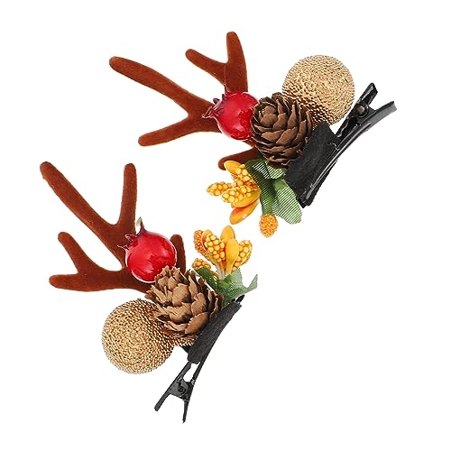 FRCOLOR Weihnachten Haar Clips Weihnachten Geweih Haarnadeln Dekorative Haar Clips Für Kinder Party Kopfschmuck von FRCOLOR