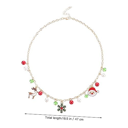 FRCOLOR Weihnachtliche Damen Halskette mit Schneeflocken Anhänger Legierte Weihnachtsketten für Mädchen Festlicher Schmuck für Xmas Party und Alltag Stilvolle Geschenkidee von FRCOLOR