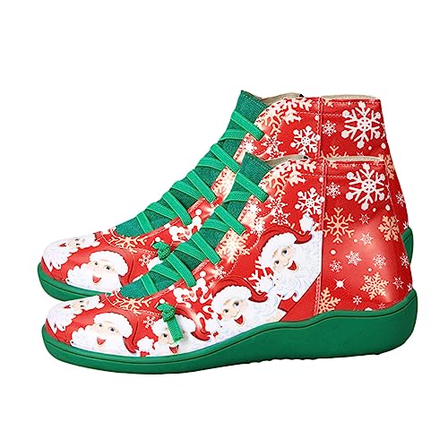 FRCOLOR Weihnachtliche Damen Kurzstiefel Grün PU Kunstleder Rutschfest Warm Komfortabel Für Herbst Winter Festliche Anlässe Xmas Schuhe FRCOLOR Weihnachtliche Damen Kurzstiefel Grün PU Kunstleder Rutschfest Warm Komfortabel Für Herbst Winter Festliche Anlässe Xmas Schuhe von FRCOLOR