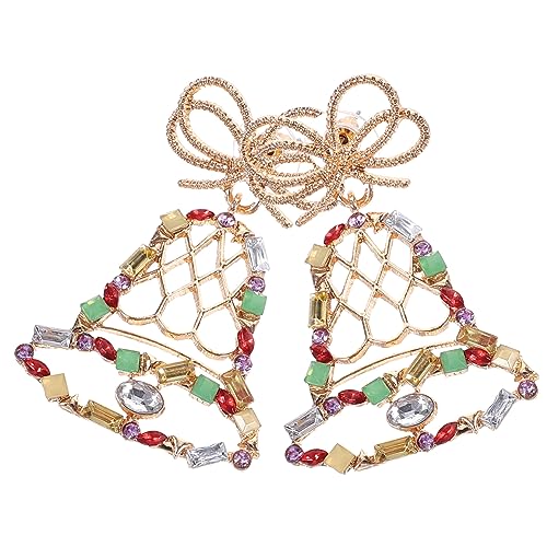 FRCOLOR Weihnachtliche Glockenohrringe Damen Modische Bunte Dangle Ohrringe Auffälliger Christbaumschmuck Schmuck für Weihnachtsfeier Karneval Cosplay und Alltag von FRCOLOR