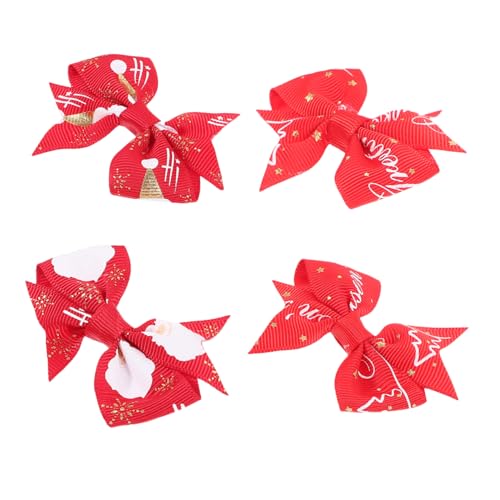 FRCOLOR 4stücke Weihnachts-haarspangen Mit Cartoon-design Niedliche Schleifen-haarclips Für Weihnachten Und Festliche Anlässe Perfektes Haaraccessoire Für Mädchen von FRCOLOR