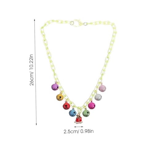 FRCOLOR Weihnachtliche Mädchen Halskette Bunte Cartoon Schlüsselbein Kette Glocken Anhänger Hautfreundlich Modeschmuck Geschenkidee von FRCOLOR