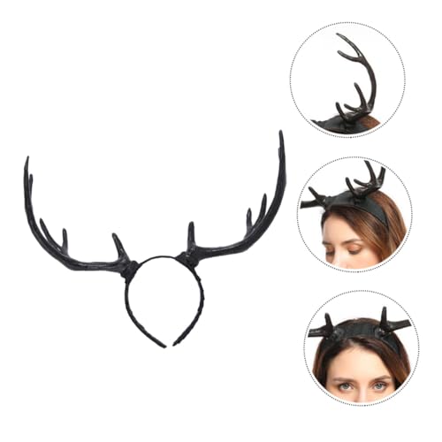 FRCOLOR Weihnachtlicher Antler Headband Einzigartiges Rentiergeweih Stirnband Handgefertigt Elastisch Bequem Festlicher Haarschmuck für Mädchen und Perfektes Weihnachtskostüm Zubehör von FRCOLOR