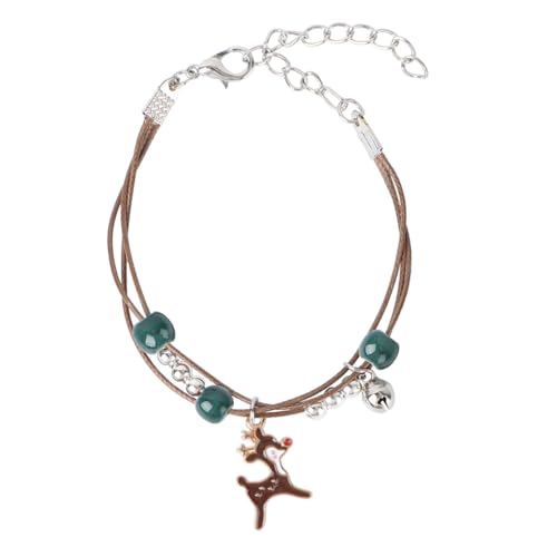 FRCOLOR Weihnachtliches Damen Armband Legierung Weihnachtsanhänger Party Schmuck Geschenk Weihnachtsdeko Festliche Kette Charm Modeschmuck von FRCOLOR