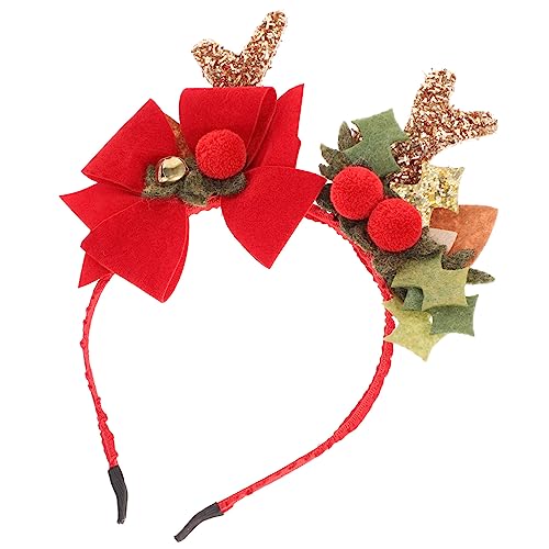 FRCOLOR Weihnachtlicher Haarreif Mit Antlers Und Schleife Für Festliche Kopfbedeckung Für Karneval Partys Und Feiertage Rotes Design Für ädchen FRCOLOR Weihnachtlicher Haarreif Mit Antlers Und Schleife Für Festliche Kopfbedeckung Für Karneval Partys Und Feiertage Rotes Design Für ädchen von FRCOLOR