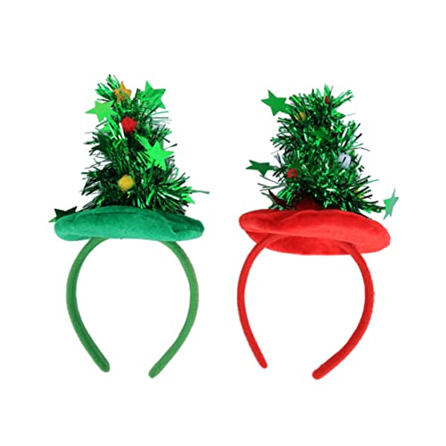 FRCOLOR Glitzerndes Kostümzubehör Weihnachtliche Niedliche Kostümverzierung Weihnachtsbaum Kopfbedeckung Elfenhut Weihnachts-haarschmuck Weihnachtskostüm Stirnbänder Stirnband Pailletten von FRCOLOR