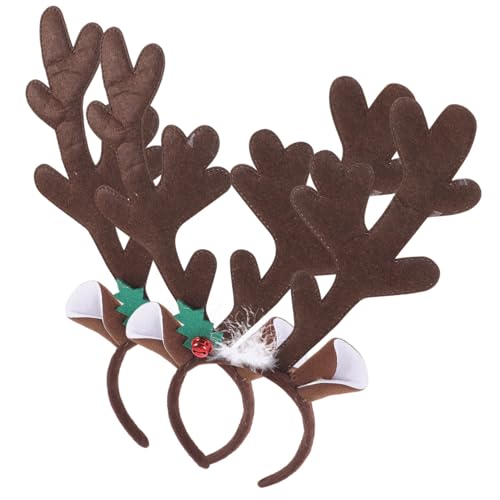 FRCOLOR 2stücke Rentier Geweih Haarreif Niedlicher Haar-accessoire Für Weihnachten Karneval Cosplay Und Festlichkeiten Vielseitig Einsetzbar Als Haarschmuck Für Besondere Anlässe von FRCOLOR