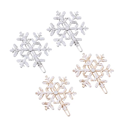 FRCOLOR 4stücke Schneeflocken Haarklammern Für Frauen Und Mädchen Extravaganter Haarschmuck Silber Für Weihnachten Und Festliche Anlässe Einfach Zu Tragen Und Schont Das Haar von FRCOLOR