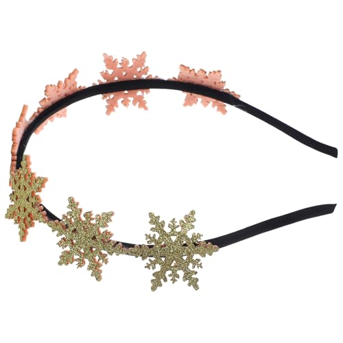 FRCOLOR Weihnachts-Schneeflocken-Stirnband gold Weihnachtsbeleuchtung Halskette Weihnachtshaarband für Erwachsene haarschmuck fasching haarschmuck Aufkleber weihnachtsbaum deko von FRCOLOR