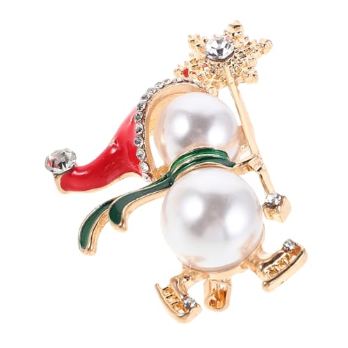 FRCOLOR Weihnachts-Schneemann-Brosche Kristallbroschen Schneemann Reversnadel Legierung Literaturbroschen Rucksack-Stifte Damenbrosche Schalnadel aus Dame Brosche Plastik Weiß von FRCOLOR