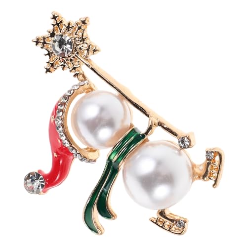 FRCOLOR Weihnachts-Schneemann-Brosche Mantelnadeln für Männer Brosche Abzeichen Schalnadel aus Weihnachtsbrosche Schneeflocke-Abzeichen Rucksack-Stifte Strasssteine Weiß von FRCOLOR