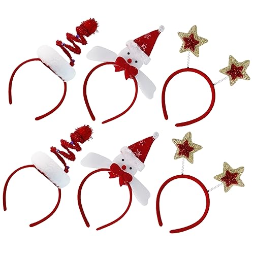 FRCOLOR Weihnachtsstirnband Weihnachts Stirnbänder Mit Schneemann Weihnachtsbaum Und Sternen Festliche Haaraccessoires Für Partys Und Dekorationen Ideal Für Frauen Und Weihnachts Haarreif von FRCOLOR
