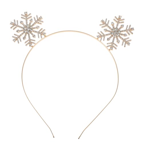 FRCOLOR Weihnachts-Stirnband Strass-Schneeflocken-Stirnband Dekoratives Haarband Festival-Kopfschmuck Weihnachts-Stirnband Für Frauen Und Mädchen (Gold) von FRCOLOR