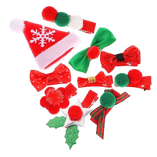 FRCOLOR Weihnachts-haarnadel-set Für Kinder 10 Stück Weihnachts-haarspange Schleife Knoten Pailletten Haarhalter Für Mädchen Party Und Schule Accessoire von FRCOLOR