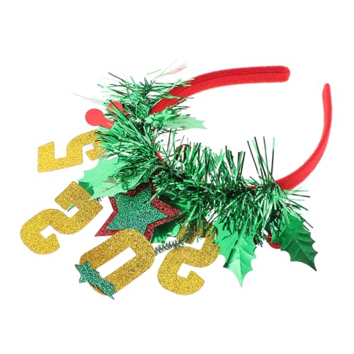 FRCOLOR Weihnachts-haarreif Mit Glitzer Und Streifen Für Neujahr Und Festlichkeiten Festlicher Kopfschmuck Für Weihnachtsfeiern Und Kostüme Geeignet Für Kopfgrößen Sternen-design von FRCOLOR