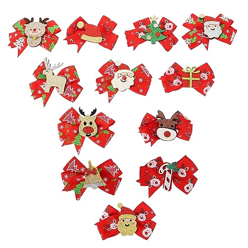 FRCOLOR Weihnachts-haarschleifen-clip-set 12-teilig Weihnachtliche Schleifen-haarnadeln für Frauen Mädchen Kinder Teenager Material Angenehm Zu Tragen von FRCOLOR