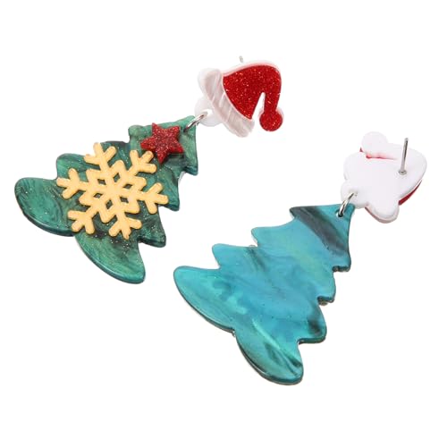 FRCOLOR Weihnachtsbaum Ohrringe Damen Design Festliche Xmas Ohrhänger Elegant Schmuck Weihnachten Party von FRCOLOR