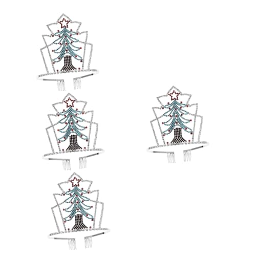 FRCOLOR Weihnachtshaarband 4 Stück Weihnachts Kopfbedeckung Weihnachts Kopfschmuck Weihnachts Accessoires Weihnachtsbaum Stirnband Weihnachts Haar Accessoires Weihnachts Haarreifen Weihnachts von FRCOLOR