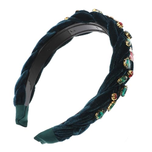 FRCOLOR Frohe Weihnachten Stirnband Schneeflocken Kostüm Kopfschmuck Kristall Haarband für Frauen Grün von FRCOLOR