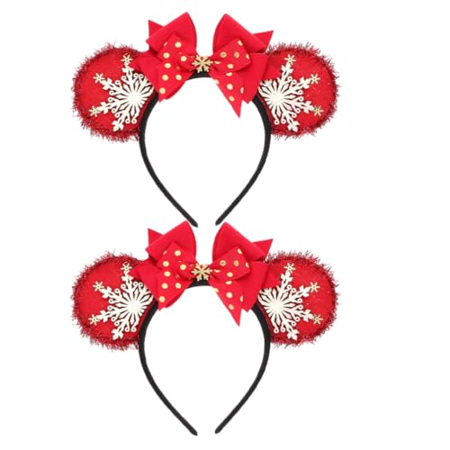 FRCOLOR 2stücke Weihnachts-stirnband Mit Schneeflocken-bow Festliche Haardekoration Für Erwachsene Für Weihnachtsfeiern Und Winterveranstaltungen von FRCOLOR