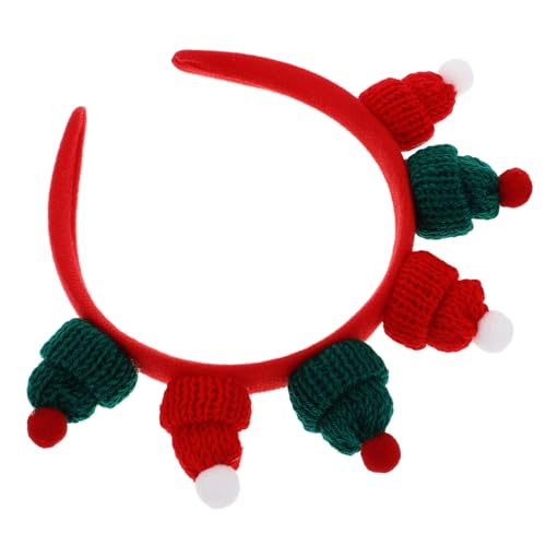 FRCOLOR Weihnachtsmütze Haarreif Leicht Robust Wiederverwendbar Festliche Rote Grüne Xmas Haarband Party Dekoration Kopfaccessoire von FRCOLOR